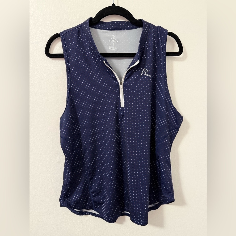 Rhoback Navy Polka Dot Tank Top